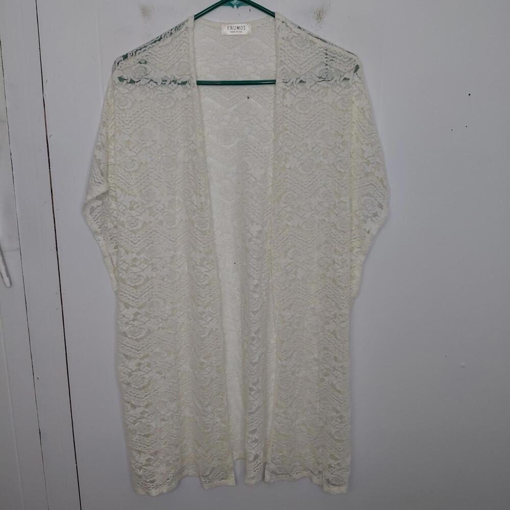 Vintage Top Womens Medium Frumos Open Knit Beachy Angel Lightweight Delicate